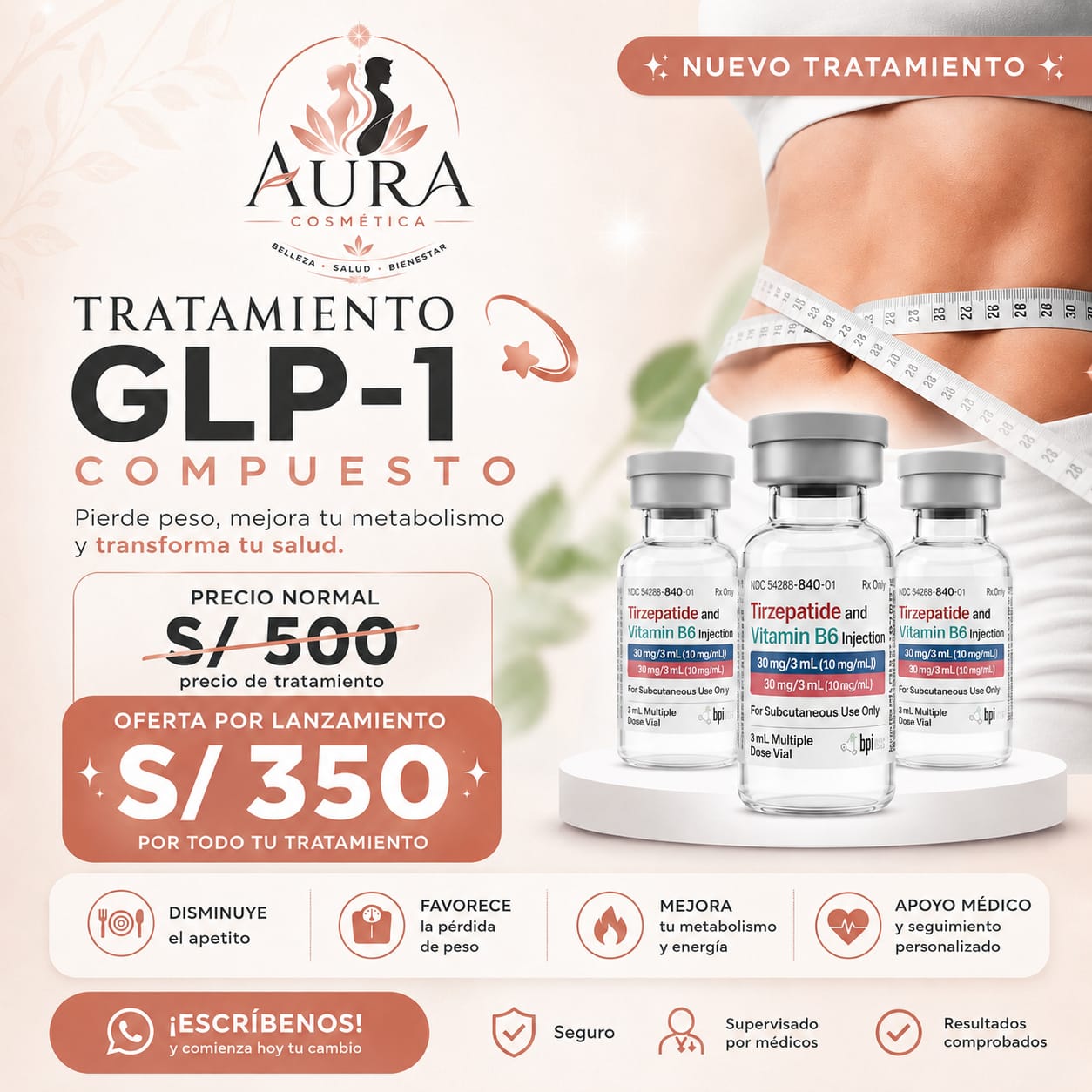Tratamiento GLP-1 Compuesto para bajar de peso en Perú